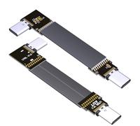 JMT ADT-UT-MM - Cable de extensión de datos USB 3.2 USB C a USB C Gen2x2 20G adaptador flexible plano de alta velocidad macho a macho (T6B-T6L-NC, 15 cm)