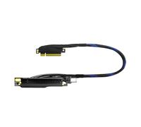JMT Cable de extensión PCIe 4.0 x8 a x16 de versión estrecha de 16 GBS, puertos Ethernet izquierda/derecha integrados para servidor GPU AI GEN4-816AD4Z (50 cm, derecha hacia adentro)