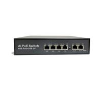 JMT Interruptor Ethernet de 100 Mbps POE divisor de red Plug and Play compatible con UTP STP (6 puertos)