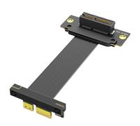 JMT PCI-E 5.0 1 x Cable de extensión de 16 Gbps dual de 90 grados para chasis 1U 2U ATX/BTX, soporte x4 x8 x16 ranuras (10 cm 1X)