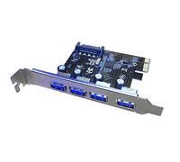 JMT PCI-E a USB 3.0 Tarjeta de expansión PCI Express de 4 puertos USB 3.0 HUB a PCI-E Express Card Adaptador de 15 pines SATA PCIe Tarjeta Elevadora PCIe Tarjeta PCIe