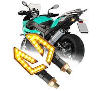 JMTBNO 2pcs Flecha Motocicleta Luz de señal de giro Universal 12V 15 LED Indicadores de señal de giro de motocicleta para Street Sports Bike Dirt Bike Cruiser Scooter Quad Enduro OffRoad
