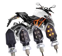 JMTBNO 4 piezas Mini Indicadores de Motocicleta Intermitentes Moto Homologados Luces Impermeables Ámbar Luz de Giro Universales 12V Compatibles con Harley Kawasaki Yamaha Suzuki Honda