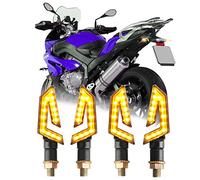 JMTBNO 4pcs Flecha Motocicleta Luz de señal de giro Universal 12V 15 LED Indicadores de señal de giro de motocicleta para Street Sports Bike Dirt Bike Cruiser Scooter Quad Enduro OffRoad