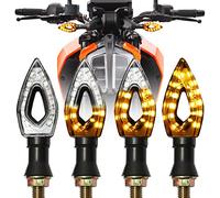 JMTBNO 4pcs Intermitentes Moto LED Luces de Señal de Giro Homologados Indicador de Flujo Secuenciales Pequeño 12V Bombilla Universal para Street Sport Dirt Bike Cruiser Chopper Scooter Quad Enduro