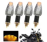 JMTBNO 4pcs LED Intermitentes Moto Indicadores de Motocicleta Señal de Giro Homologados Mini Luz Ambar Delantera y Trasera M10 Universal 12V para Cruiser Scooter Quad Off Road