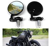 JMTBNO 7/8" 22 mm Retrovisores Moto Manillar Espejos Redondos Manillar de la Motocicleta Retrovisor Trasero Laterales Espejo Universal para Chopper Cruiser Scooter Cafe Racer (Negro)