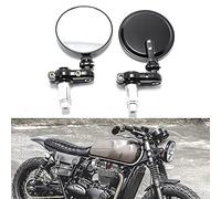 JMTBNO 7/8" 22 mm Retrovisores Moto Manillar Espejos Trasero Plegable Espejo Redondos Motocicleta Retrovisor Lateral Negro Universales para Streetbike Bobber Chopper Cafe Racer Scooter