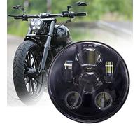 JMTBNO Faro LED para Motocicleta Redondo 5,75 Pulgadas 45W 6500K Faros Moto Homologado Superbrillante Compatible con Harley Sportster 883 1200 Dyna Softail Custom Cafe Racer Scrambler Retro