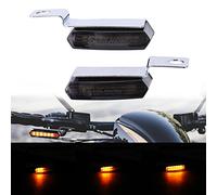 JMTBNO Intermitentes Moto Manillar Mini Luz de Señal de Giro Indicador de Motocicleta LED que Fluye Luces Lámpara Impermeable Homologados Universal para Cruiser Chopper Scooter Cafe Racer