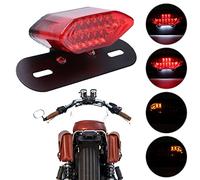 JMTBNO Luz Trasera LED de Motocicleta con Soporte Matrícula Moto 12V Luz de Freno con Intermitentes Indicadores de Señal de Giro Lámpara Traseros Impermeable Homologados Universal