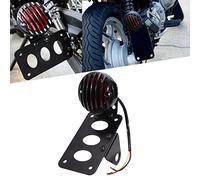 JMTBNO Luz Trasera Moto con Soporte Placa Matrícula Lateral Luz de Freno Luz de Conduccion Integrada Portamatriculas Aluminio Impermeable Universal 12V para Sportster 883 1200 Cruiser Bobber Chopper