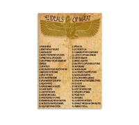 JMVLVLOA 42 Negative Confessions of Maat Ancient Egyptian Text Papyrus Style Art Print Educational Poster for Home Office School(Framed,08x12inch(20x30cm))
