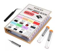 JMVLVLOA 5600PCS 0805 SMD Resistor Kit from 0Ω to 10MΩ 1%, Electronics Component Assortment with Resistors, Capacitors, Diodes, Transistors, IC, Inductors, Leds Sample Book for DIY and Repair