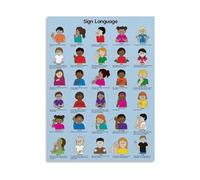 JMVLVLOA Baby Sign Language Chart Poster - Educational Wall Art for Nursery Decor, Early Communication, Home School(Unframed,12x18inch(30x45cm))