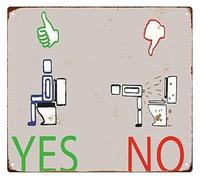 JMVLVLOA Bathroom Guide Metal Sign Funny Etiquette Wall-Art for Restroom Powder Room Camp 8 X 12 in