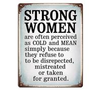 JMVLVLOA Brave Women Inspirational Quote Vintage Style Metal Sign for Bedroom Wall Decor Home Office Living Room Motivational 8 X 12 in