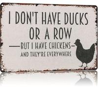 JMVLVLOA Chickens Everywhere Funny Saying Retro Aluminum Metal Sign for Wall Decor 8 X 12 in