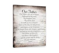 JMVLVLOA Christian Prayer Wall Art Our Father The Lords Prayer Bible Verse Canvas Print Inspirational Home Decor(Framed,16x24inch(40x60cm))
