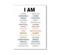 JMVLVLOA Daily Affirmation Poster Mental Health Decor Motivational Wall-Art for Room to Boost Confidence and Mindset Affirmations(Unframed,12x18inch(30x45cm))