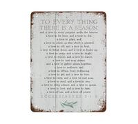 JMVLVLOA Ecclesiastes Quote Metal Sign To Everything There is A Season Retro Tin Wall-Art for Cafe Office Decor Man Cave Gift 8 X 12 in