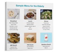 JMVLVLOA Elderly Wellness Menu Poster Nutritious Food Plan For Seniors | Combines taste texture nutrition for enjoyable satisfying daily eating(Unframed,12x18inch(30x45cm))