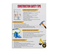 JMVLVLOA Essential Construction Tips and Guide Poster Canvas Wall-Art for Job Site Office and Industrial Decor(Framed,12x18inch(30x45cm))