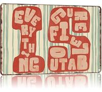 JMVLVLOA Everything Is Figureoutable Encouraging Quote on Antique Look Metal Sign for Workspace 8 X 12 in