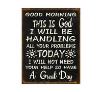JMVLVLOA Faith Based Metal Sign God Will Handle Your Problems Quote Vintage Wall-Art for Home Office (8 X 12 in)
