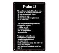 JMVLVLOA Faith Based Wall-Art Psalm 23 Metal Sign Vintage Retro Tin Decor for Home Study Prayer Room or Office 8 X 12 inch