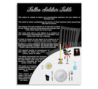 JMVLVLOA Fallen Soldier Tribute Poster Missing Man Table Memorial Day Canvas Wall-Art for Study and Office Decor(Framed,16x24inch(40x60cm))