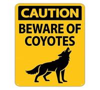 JMVLVLOA Farm Ranch Warning Sign Beware of Coyotes Aluminum Metal for Rural Property Yard Garden Outdoor Alert 8 X 12 in