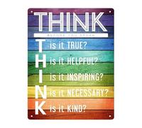 JMVLVLOA Funny Motivational Metal Sign Think Before You Speak Quote for School Classroom and Office Decor (8 X 12 in)