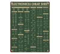JMVLVLOA G ecor Metal Sign Electronic Cheat Sheet for Programmer Engineer Home Office Gaming Room 8 X 12 in