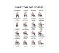 JMVLVLOA Gentle Chair Yoga Chart for Seniors 16 Seated Poses Canvas Wall Art Poster for Retirement Home Therapy Room Decor(Unframed,12x18inch(30x45cm))