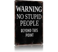 JMVLVLOA Humorous Warning Sign Vintage Metal Tin No Negativity Beyond This Point for Game Room or Office 8 X 12 in