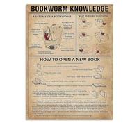 JMVLVLOA Metal Tin Sign for Readers Vintage Retro Rustic Wall-Art with Bookish Quote Home Library Decor 8 X 12 in