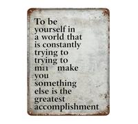 JMVLVLOA Quote Tin Sign Be Yourself Encouraging Saying Rustic Metal Wall-Art for Home Office Bedroom Gym Decor 8 X 12 in