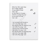 JMVLVLOA Religious Gift Canvas Painting with Uplifting Christian Lyrics Wall Art for Living Room Bedroom(Unframed,16x24inch(40x60cm))
