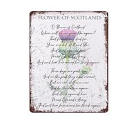 JMVLVLOA Retro Flower Of Scotland Thistle Metal Tin Sign Wall-Art for Man Cave Bar Pub Cafe Home Decor (8 X 12 in)