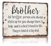 JMVLVLOA Retro Funny What is a Brother Vintage Aluminum Metal Sign for Man Cave 8 X 12 in