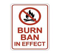 JMVLVLOA Rustic Burn Ban In Effect Aluminum Metal Sign for Farmhouse Wall Decor Ranch Barn Garden Yard Outdoor Warning Notice 8 X 12 in