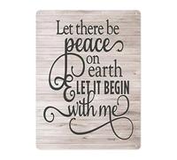 JMVLVLOA Rustic Family Quote Metal Tin Sign Let There Be Peace On Earth It Begin With Me Saying Inspirational Home Decor Gift 8 X 12 inch