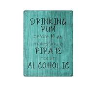 JMVLVLOA Rustic Swimming Pool Sign with Pirate Humor Design Outdoor Metal Plaque for Beach House Backyard Deck or Pub Wall 8 X 12 inch
