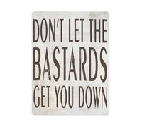 JMVLVLOA Rustic Uplifting Quote Tin Sign Never Back Down Metal Wall Decor Motivational Art for Home Office Farmhouse 8 X 12 in
