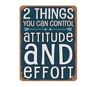 JMVLVLOA Scandinavian Bohemian Wall Decor Attitude and Effort Quote Metal Sign for Motivational Home Office 8 X 12 in