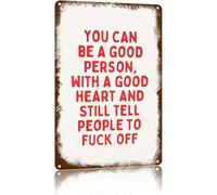 JMVLVLOA Setting Boundaries Humor Sign You Can Be And Still Say Buzz Off Vintage Metal Tin Sign 8 X 12 in