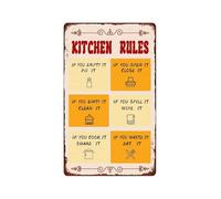 JMVLVLOA Share the Food Sign Funny Aluminum Tin Plaque Kitchen Rules Retro Wall-Art for Family Dining Nook Office Pantry Gift for Roommates 8 X 12 inch