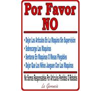 JMVLVLOA Spanish Laundromat Rules Sign Vintage Tin with Machine Use Instructions for Commercial Laundry 8 X 12 in