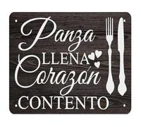 JMVLVLOA Spanish Restaurant Decor Let’s Eat Tin Sign Metal Wall-Art Vintage Kitchen Bar Man Cave 8 X 12 inch
